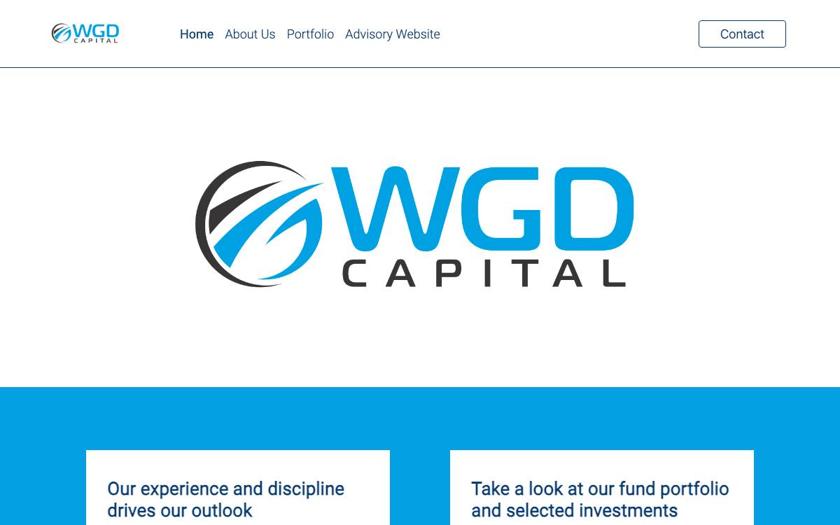 WGD Capital, L.P. website preview