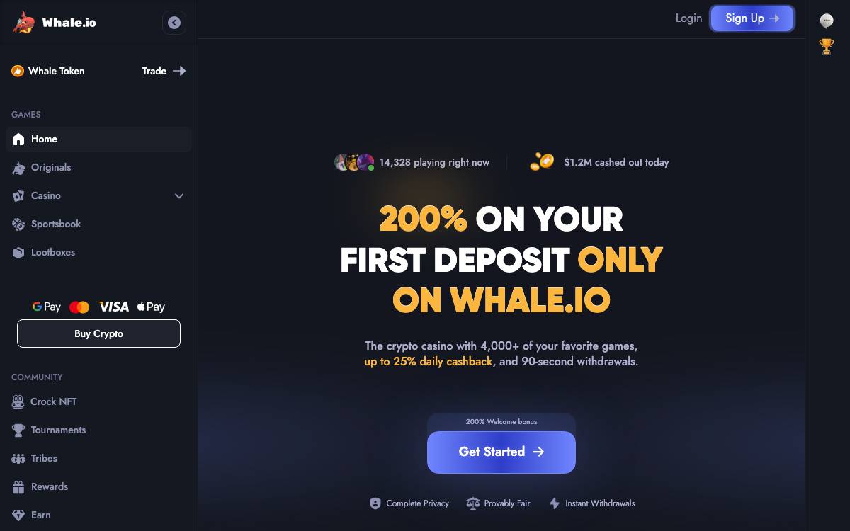 Whale io website preview