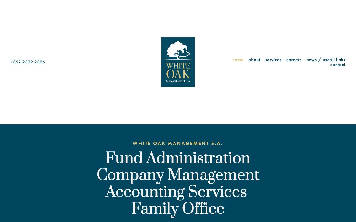 White Oak Management website preview