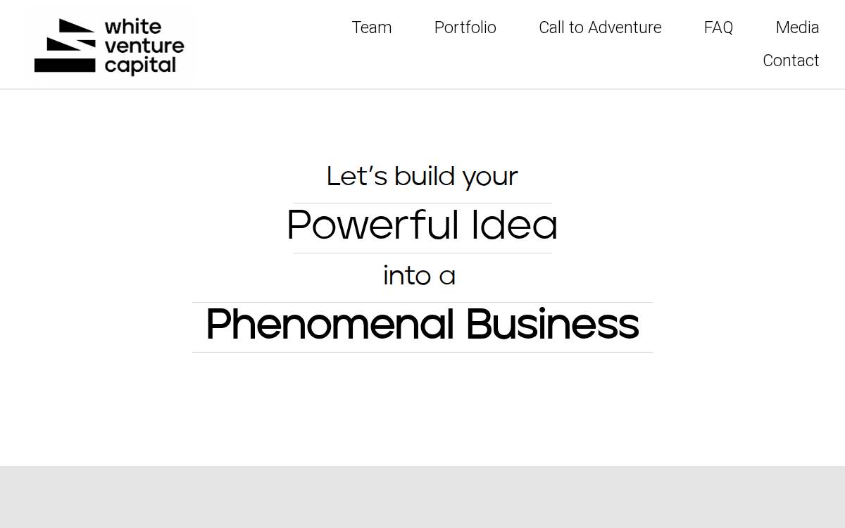White Venture Capital website preview