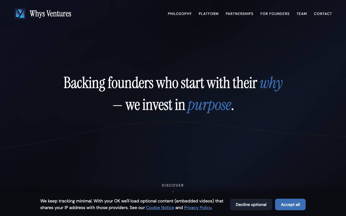 WHYS Ventures website preview