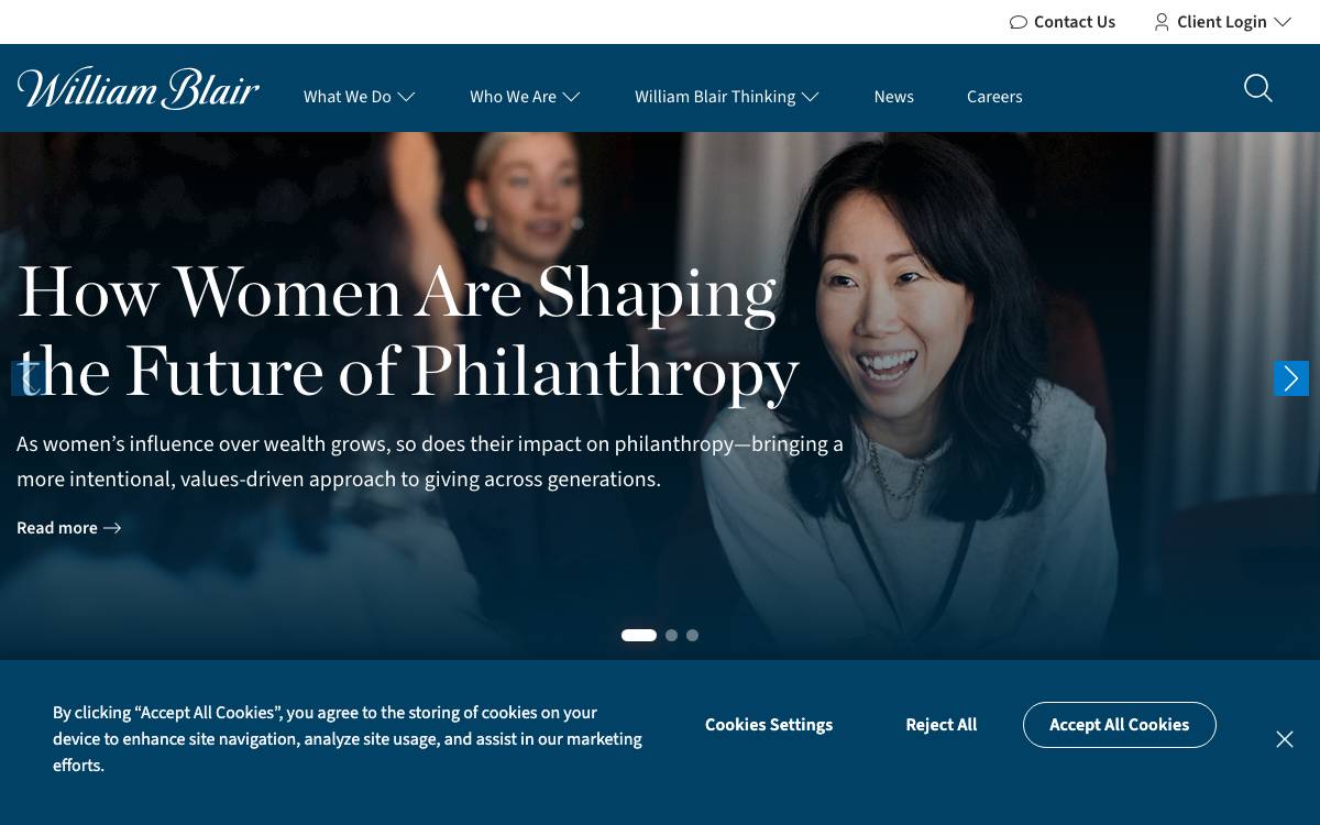 William Blair website preview