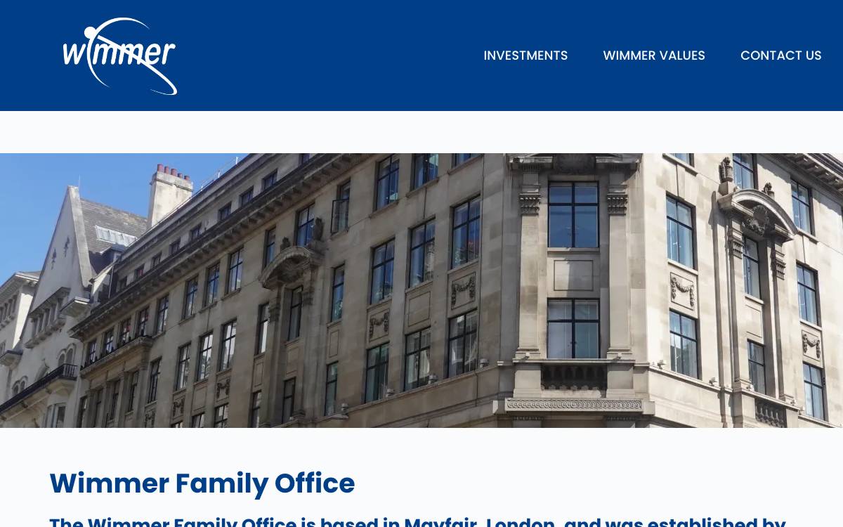Wimmer Family Office website preview