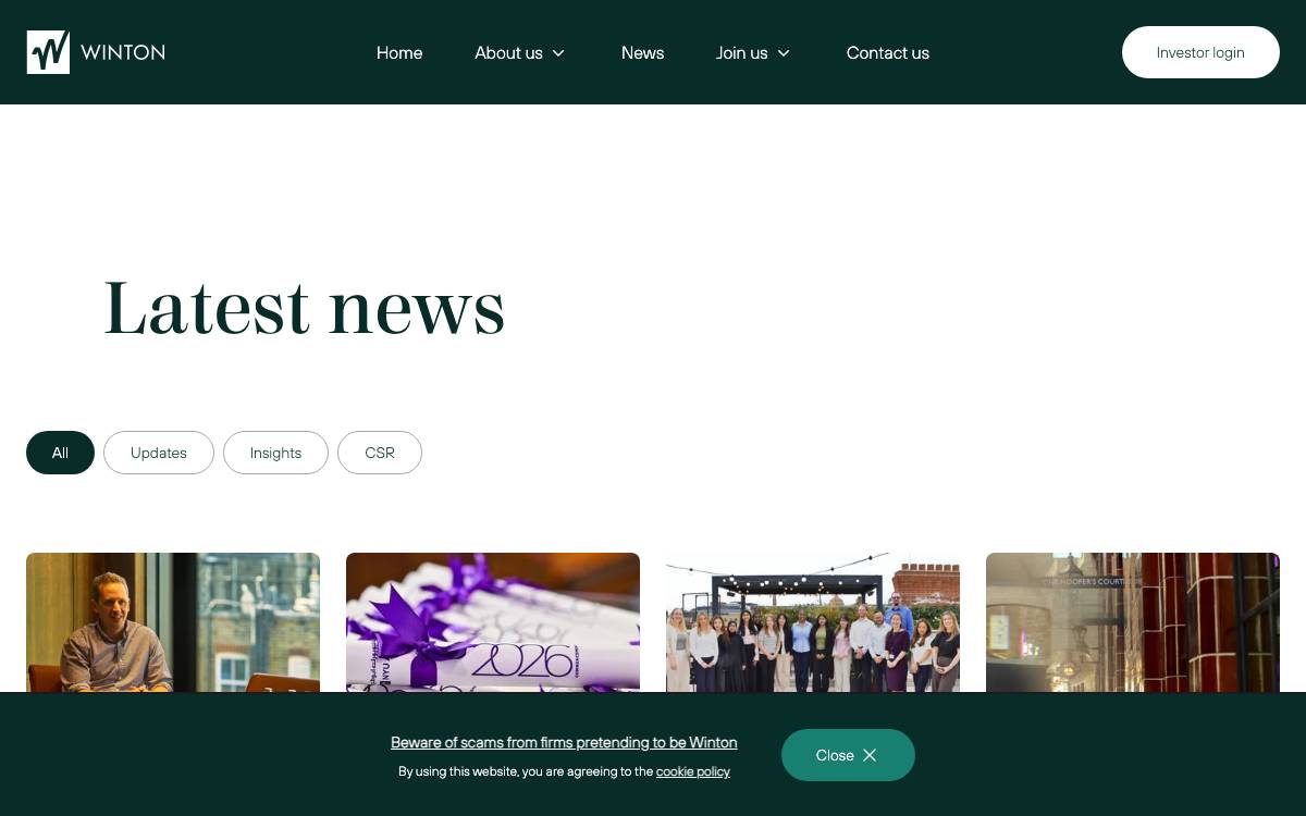 Winton Ventures website preview