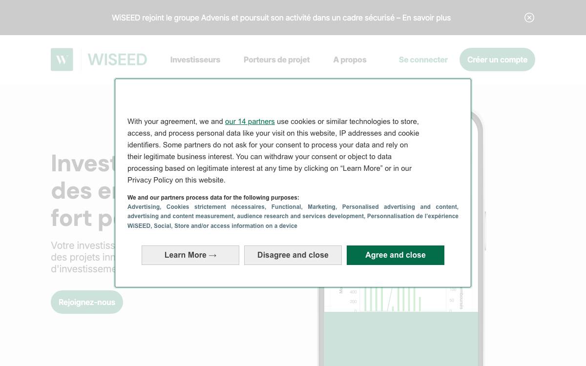 WiSEED website preview