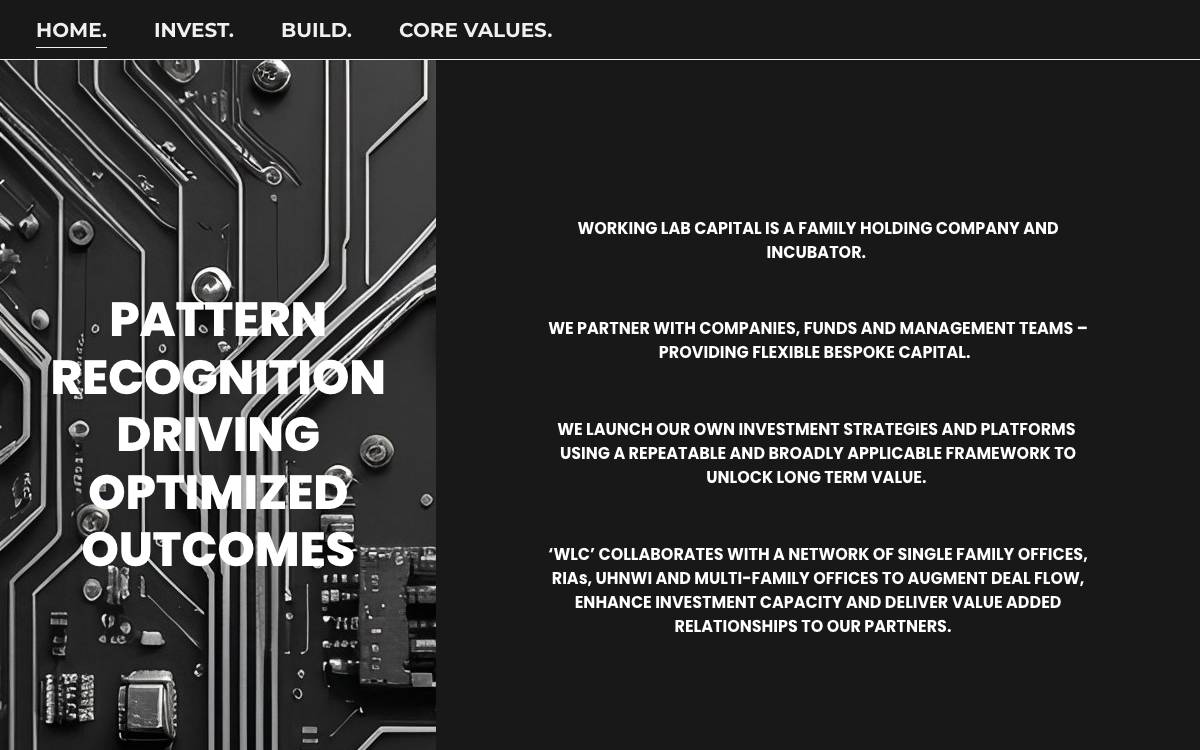 Working Lab Capital website preview