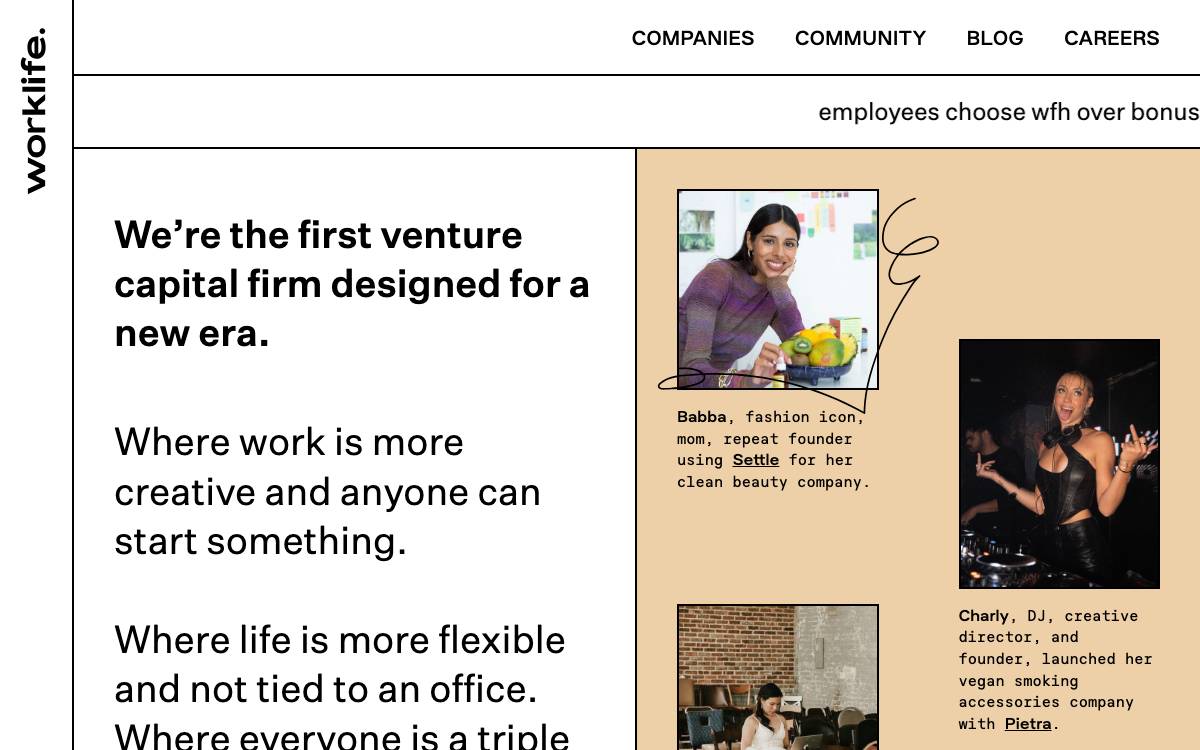 Worklife Ventures website preview
