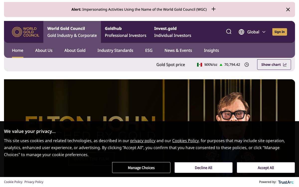 World Gold Council website preview
