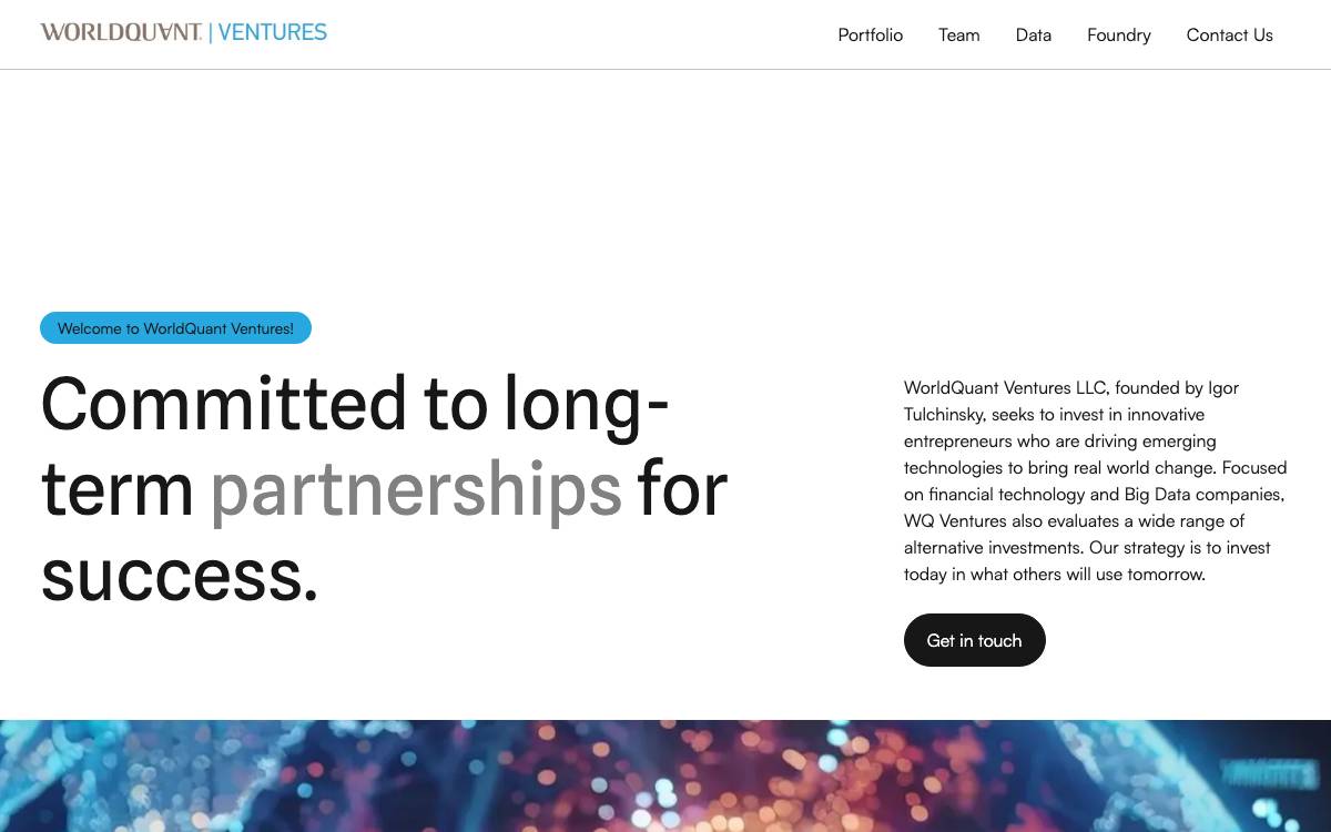 WorldQuant Ventures website preview