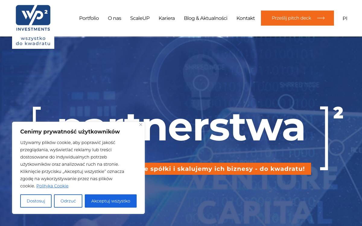 WP2 Investments website preview