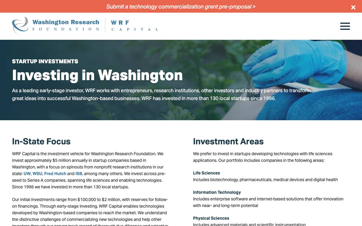 WRF Capital website preview