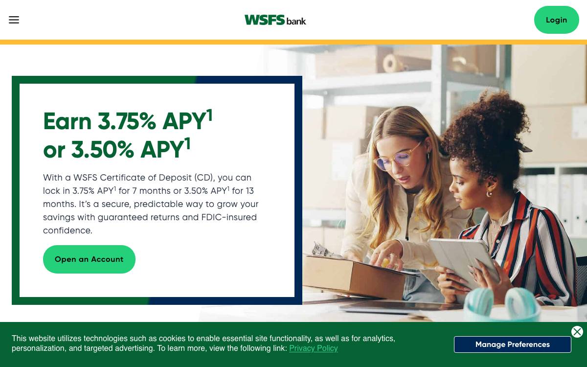 WSFS Bank website preview