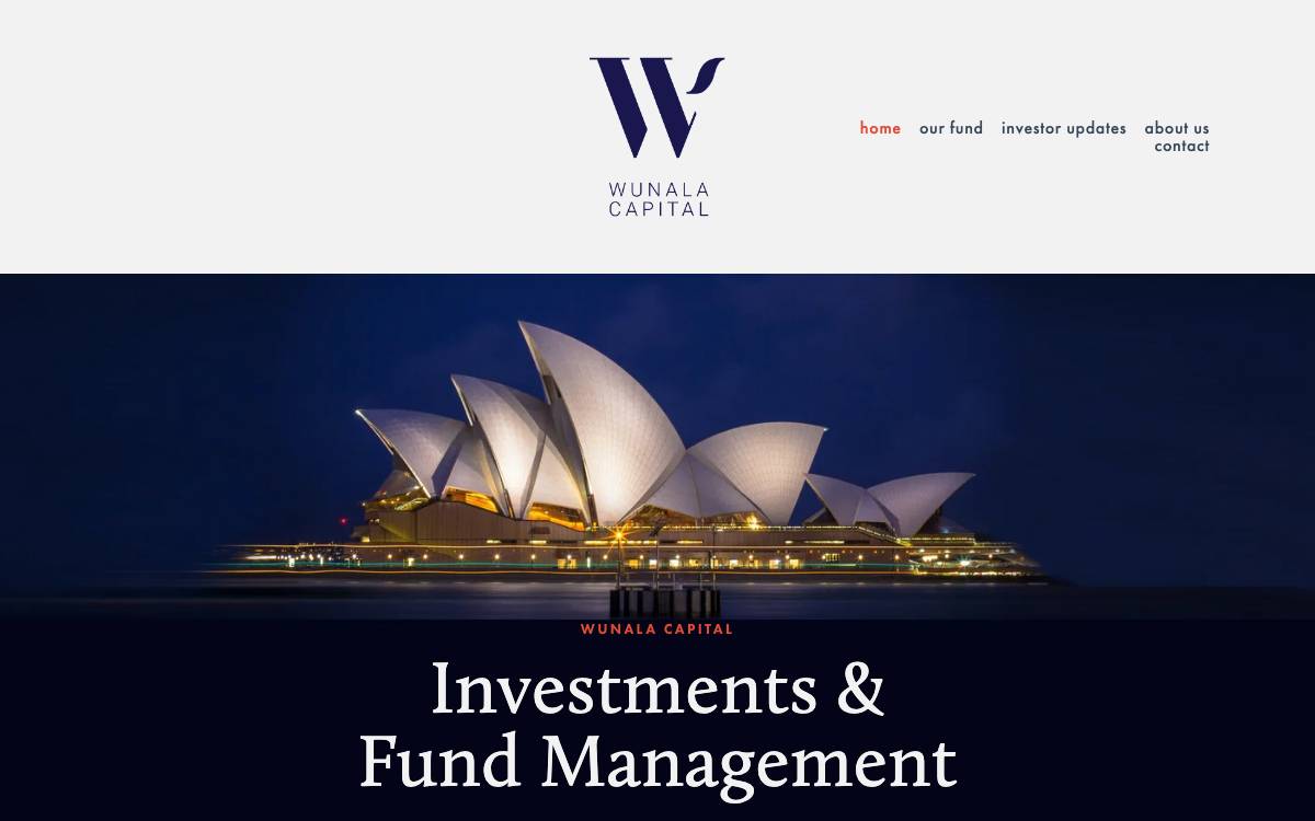 Wunala Capital website preview