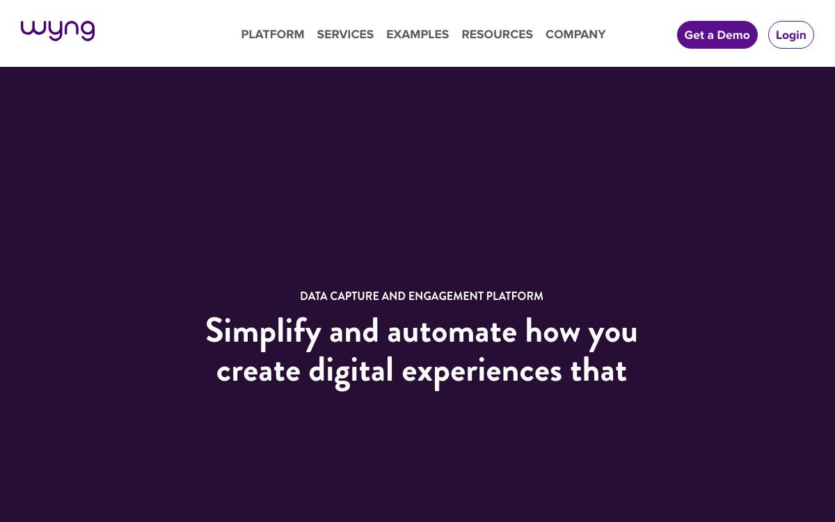 Wyng website preview