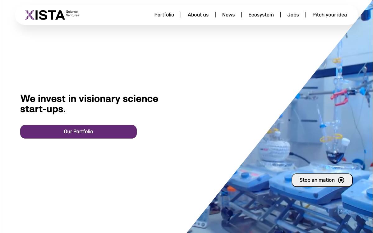 xista science ventures website preview