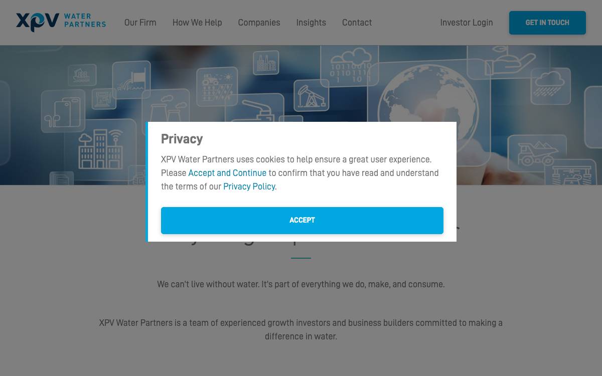 XPV Water Partners website preview