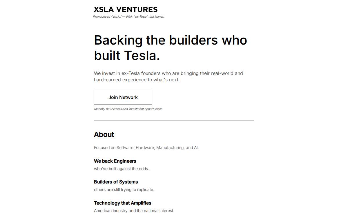 XSLA Ventures website preview