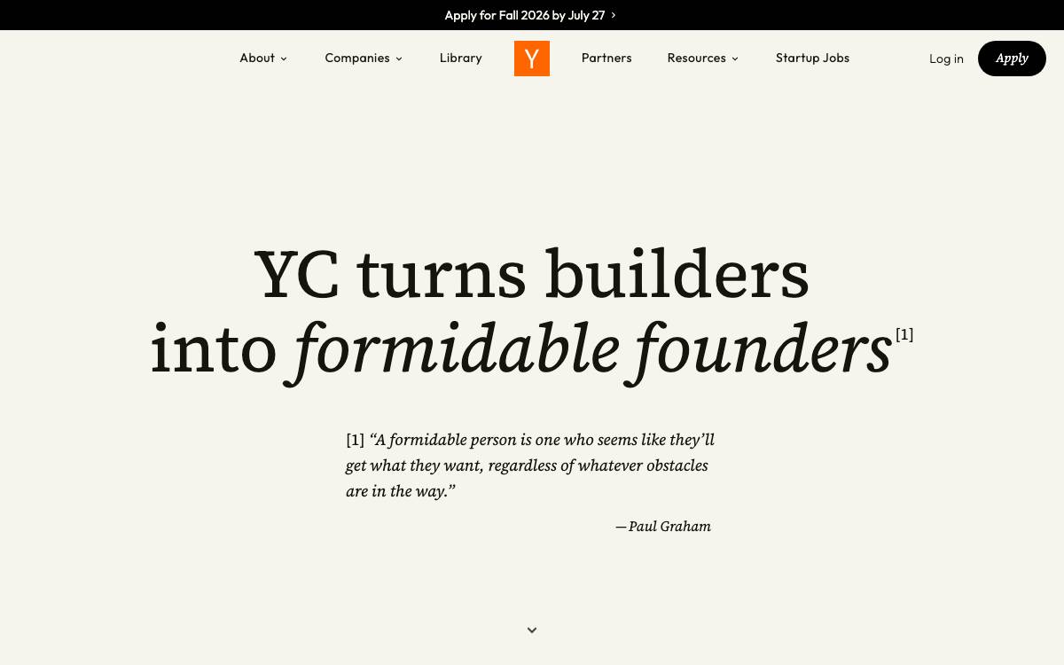 Y Combinator website preview