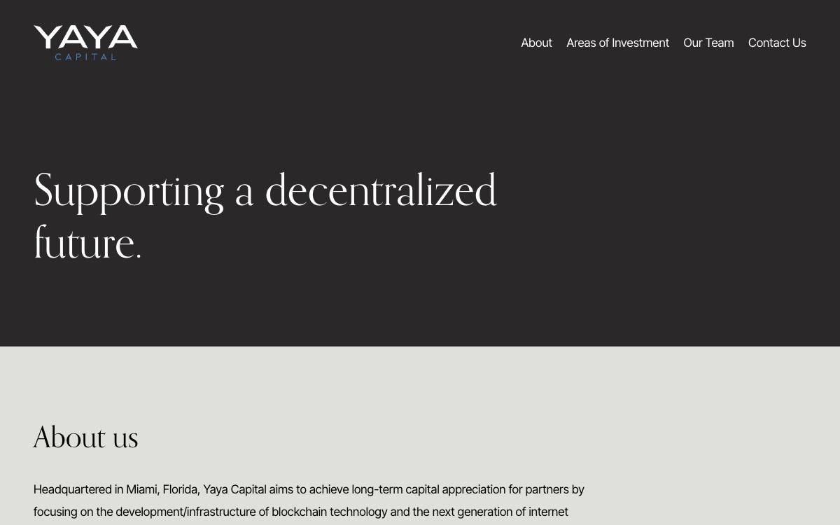 Yaya Capital website preview