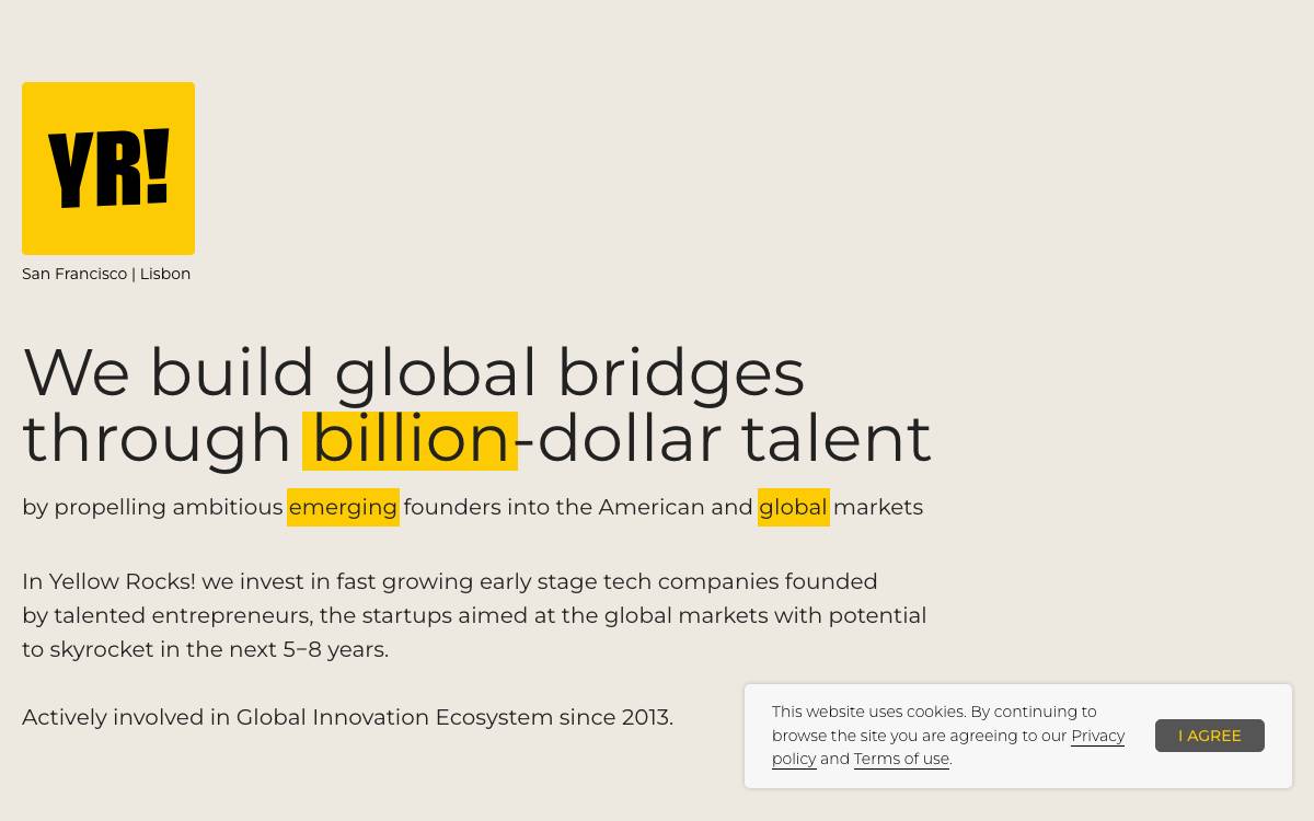 Yellow Rocks! website preview