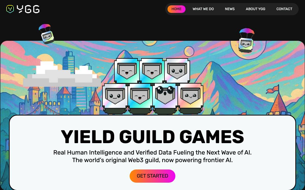 Yield Guild Games (YGG) website preview