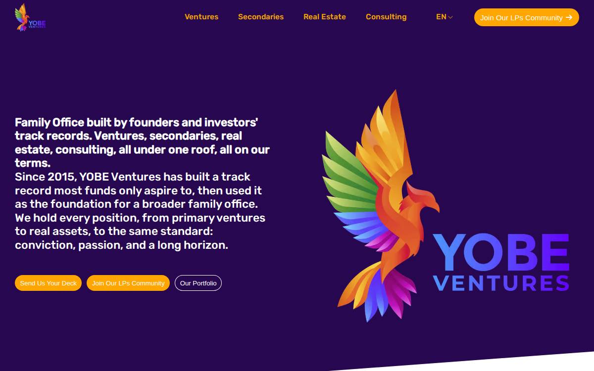 YOBE Ventures website preview