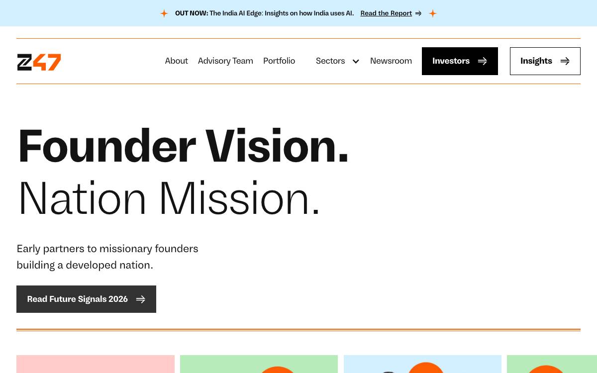 Z47 (formerly Matrix Partners India) website preview