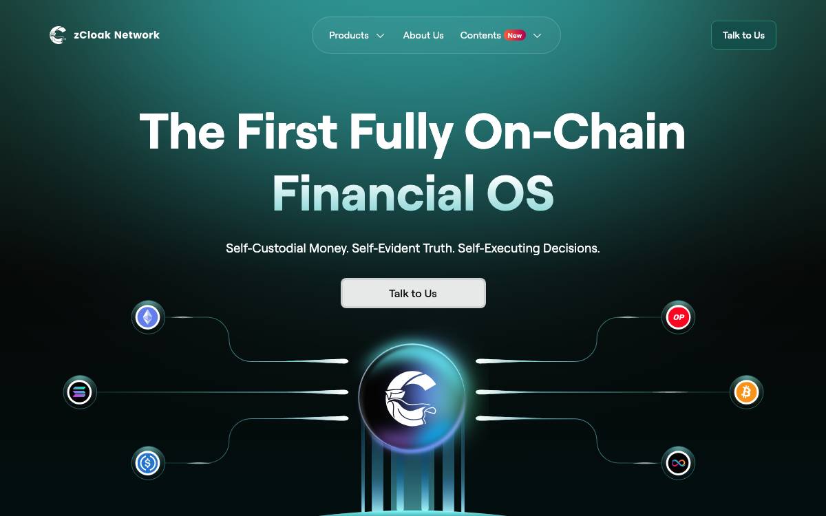 zCloak Network website preview