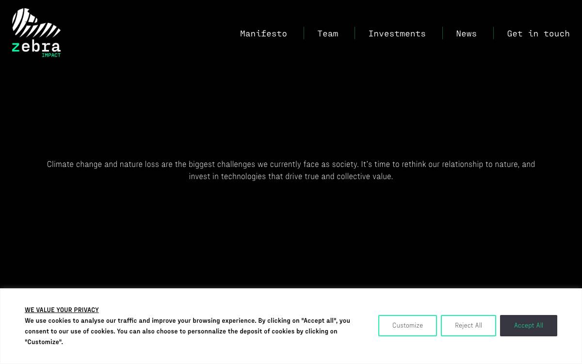 Zebra Impact Ventures website preview