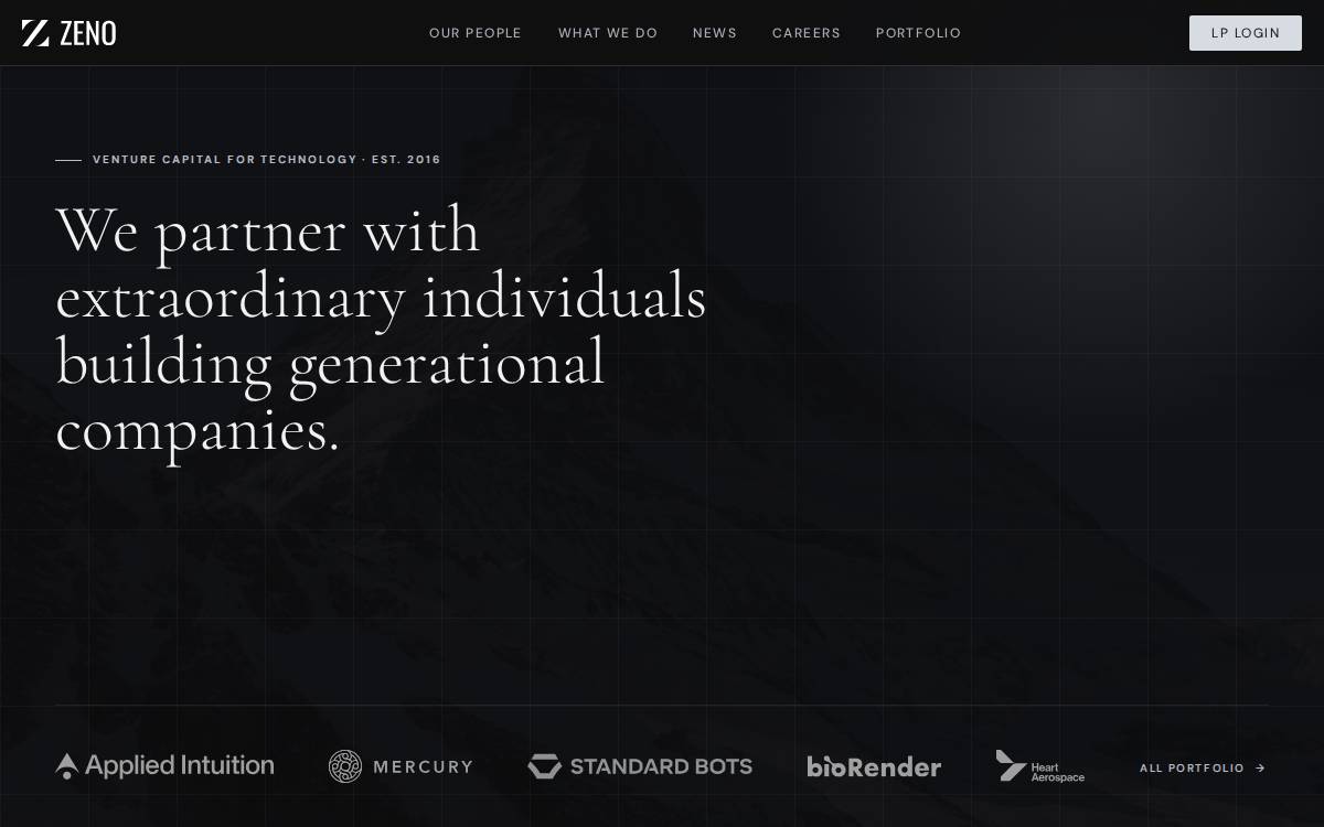 Zeno Ventures website preview