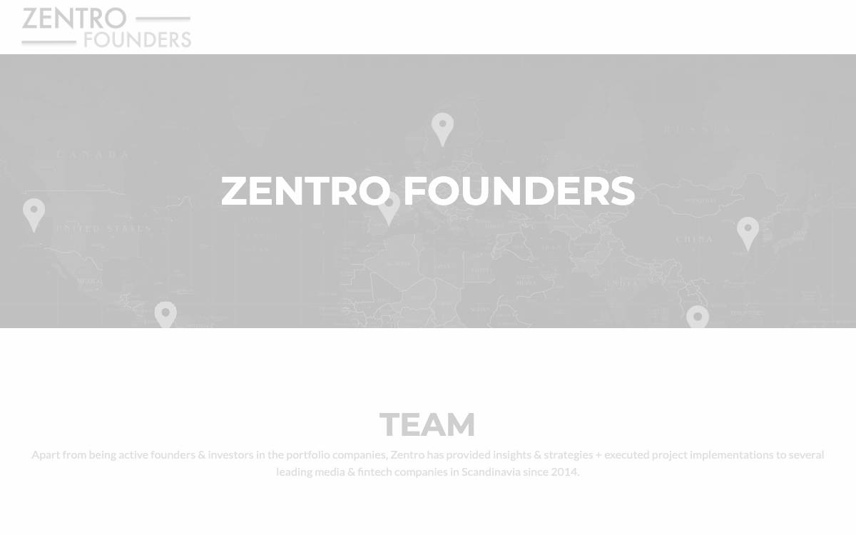 Zentro Founders website preview