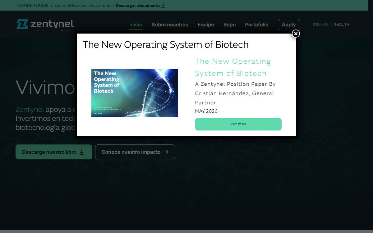 Zentynel Frontier Investments website preview