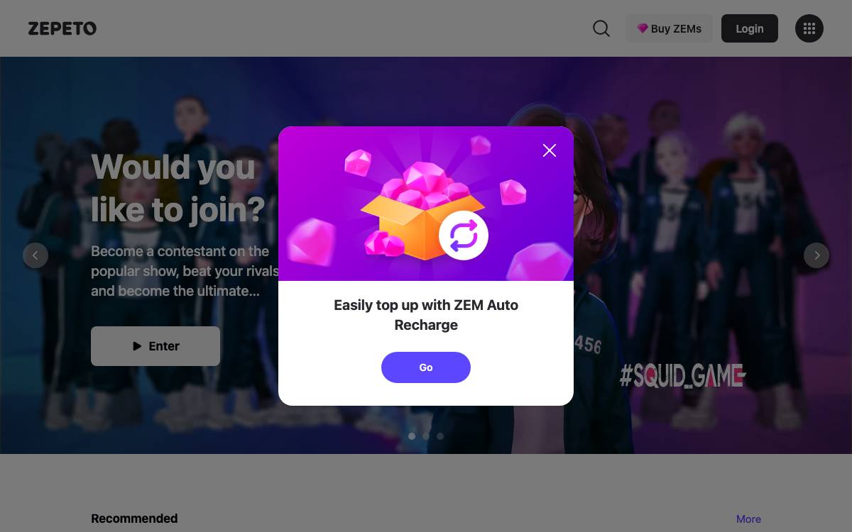 ZEPETO website preview