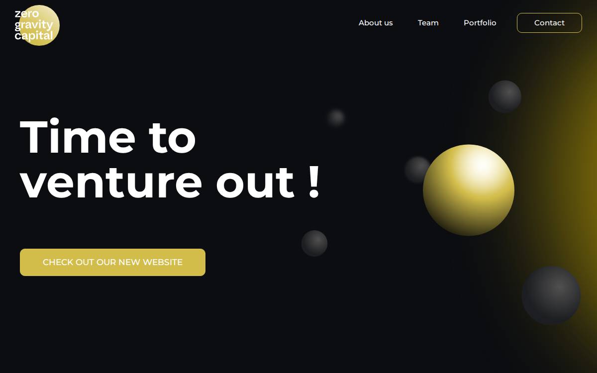 Zero Gravity Capital website preview