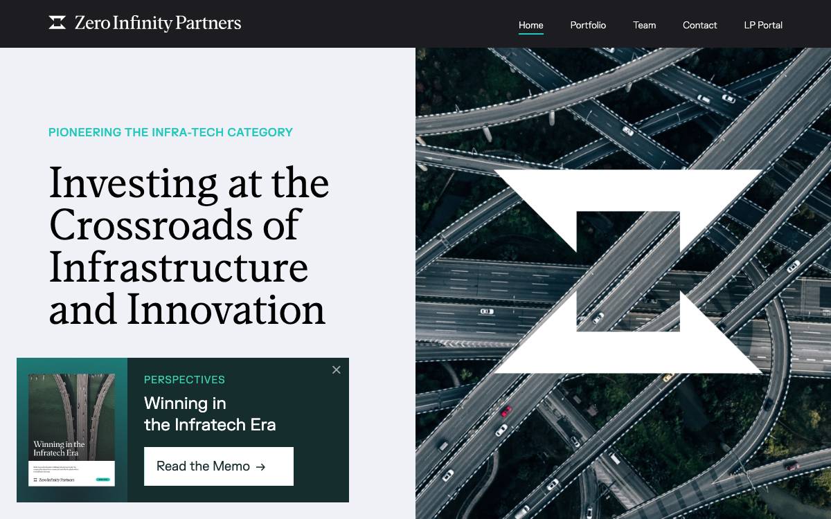 Zero Infinity Partners website preview