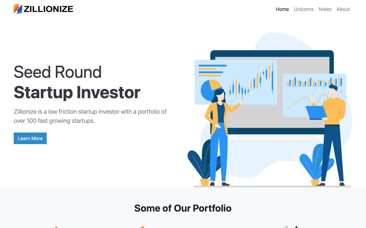 Zillionize website preview
