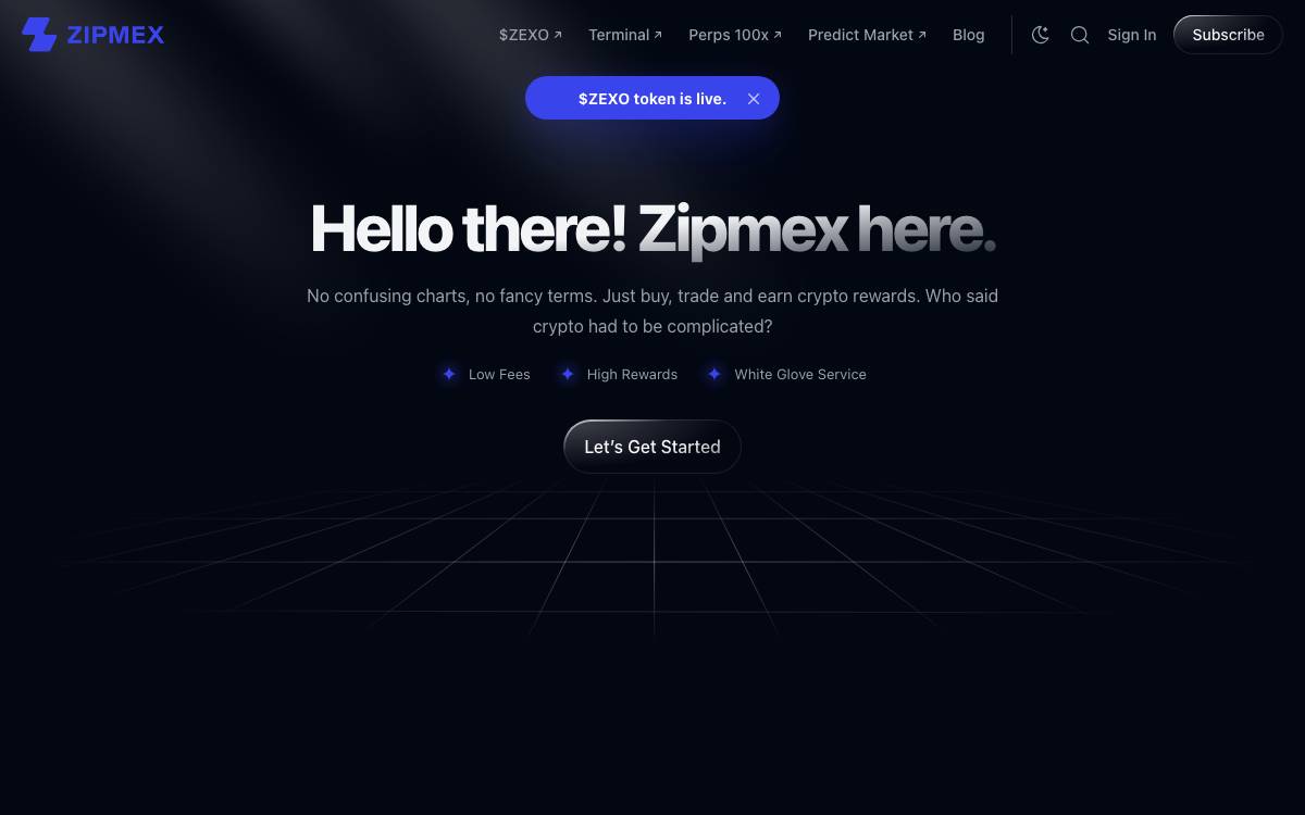 Zipmex website preview