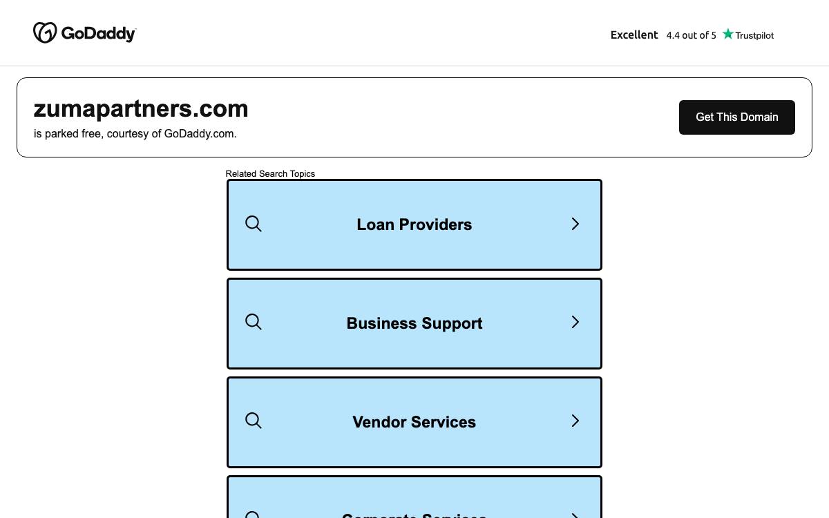 Zuma Partners website preview